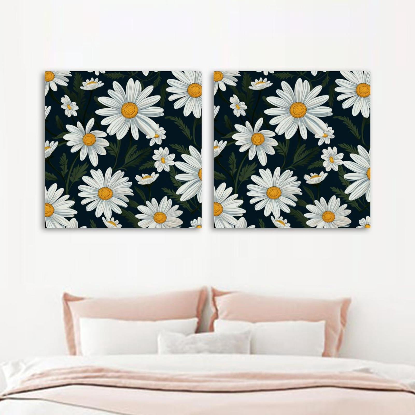 OWNSERIES Little Daisy Pattern 2PC Canvas Wall Art Paintings for Living ...