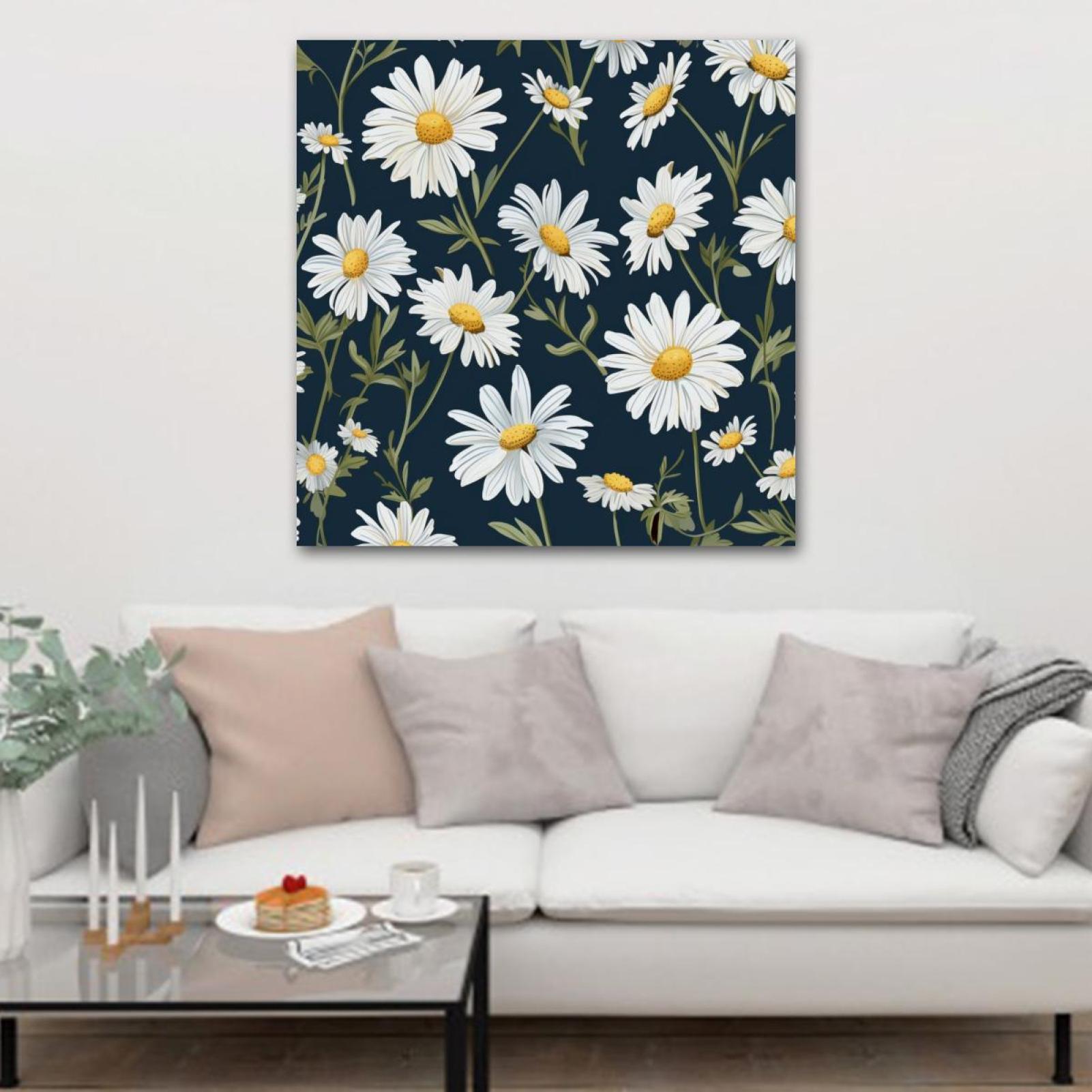 OWNSERIES Little Daisy Pattern Canvas Wall Art Paintings for Living ...
