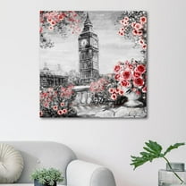 OWNSERIES London Big Ben Pattern Canvas Wall Art Paintings for Living Room Canvas Frameless Print Wall Artworks Bedroom Decoration