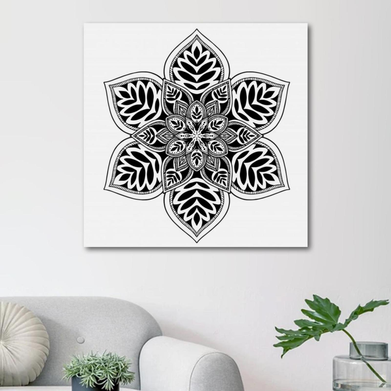 OWNSERIES Mandalas Flower Pattern Canvas Wall Art Paintings for Living