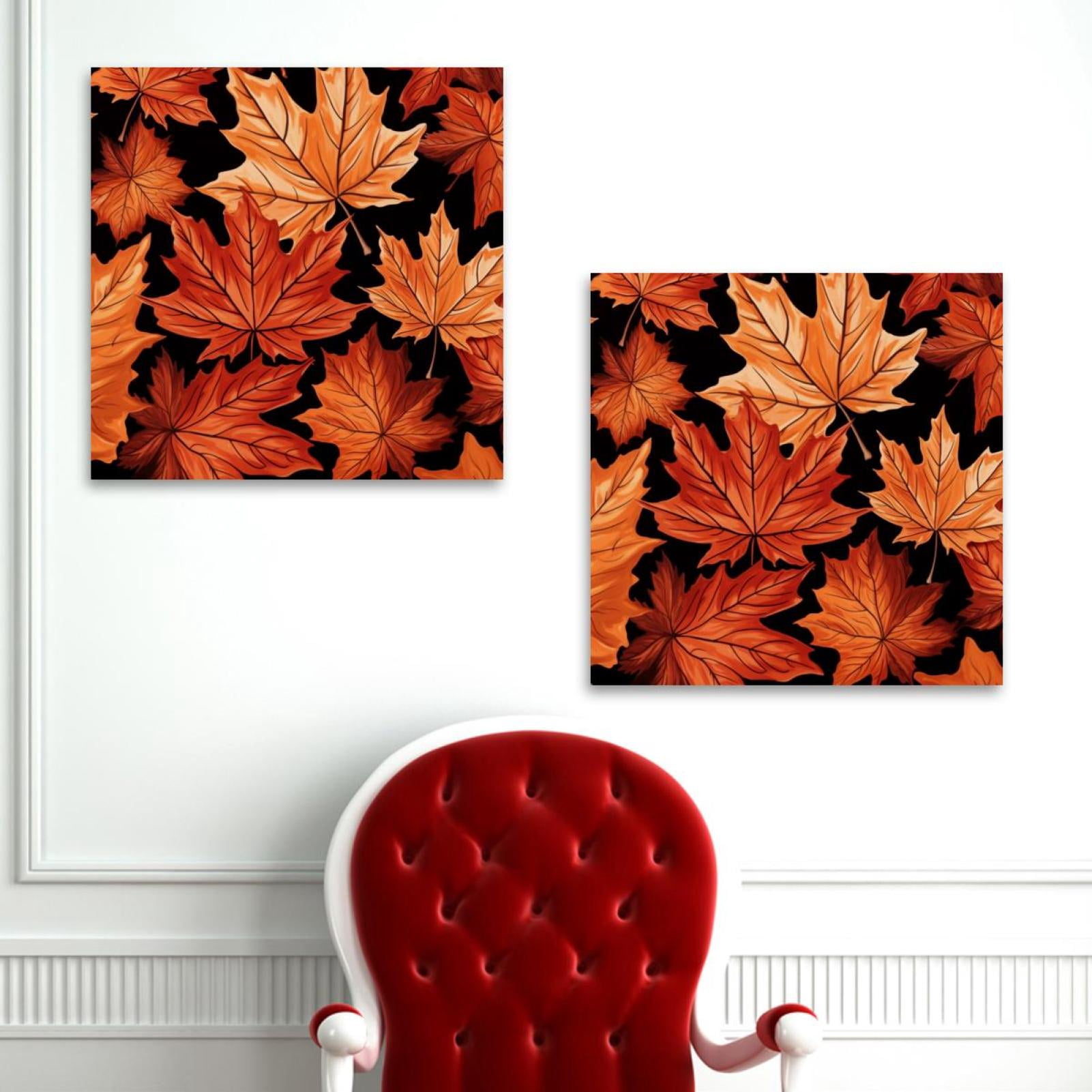 OWNSERIES Maple leaves Pattern 2PC Canvas Wall Art Paintings for Living ...