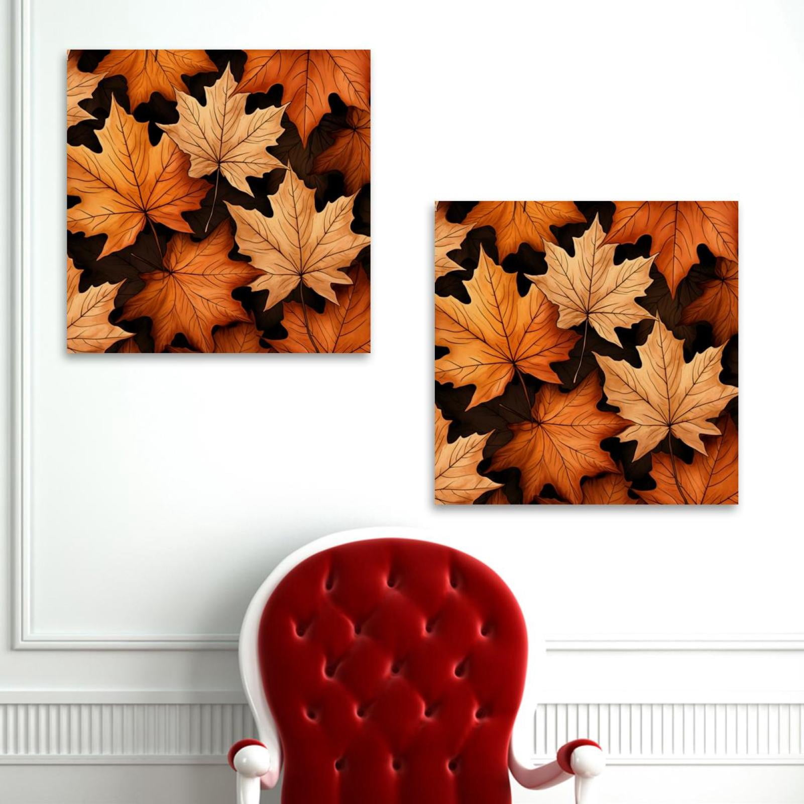OWNSERIES Maple leaves Pattern 2PC Canvas Wall Art Paintings for Living ...