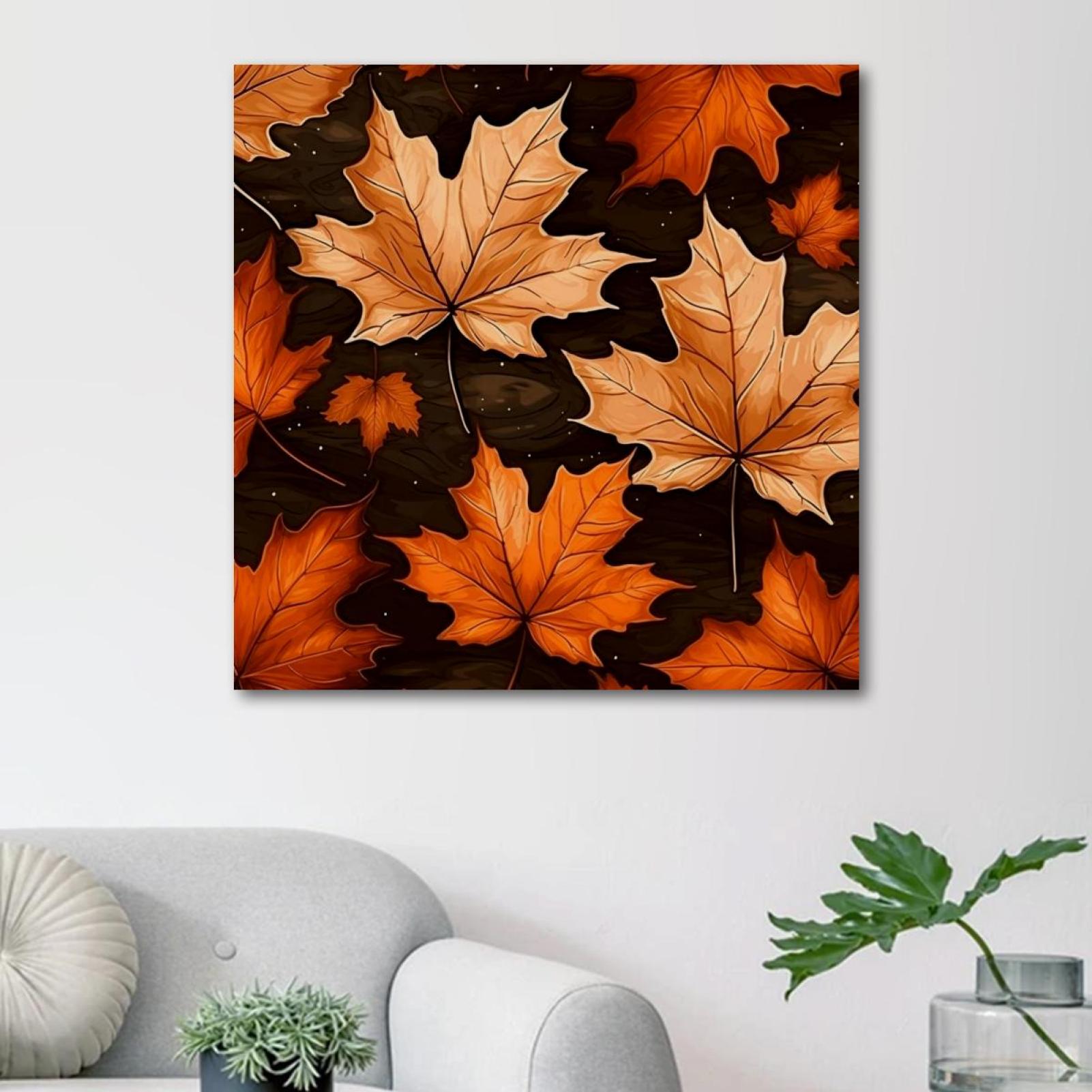 OWNSERIES Maple leaves Pattern Canvas Wall Art Paintings for Living ...