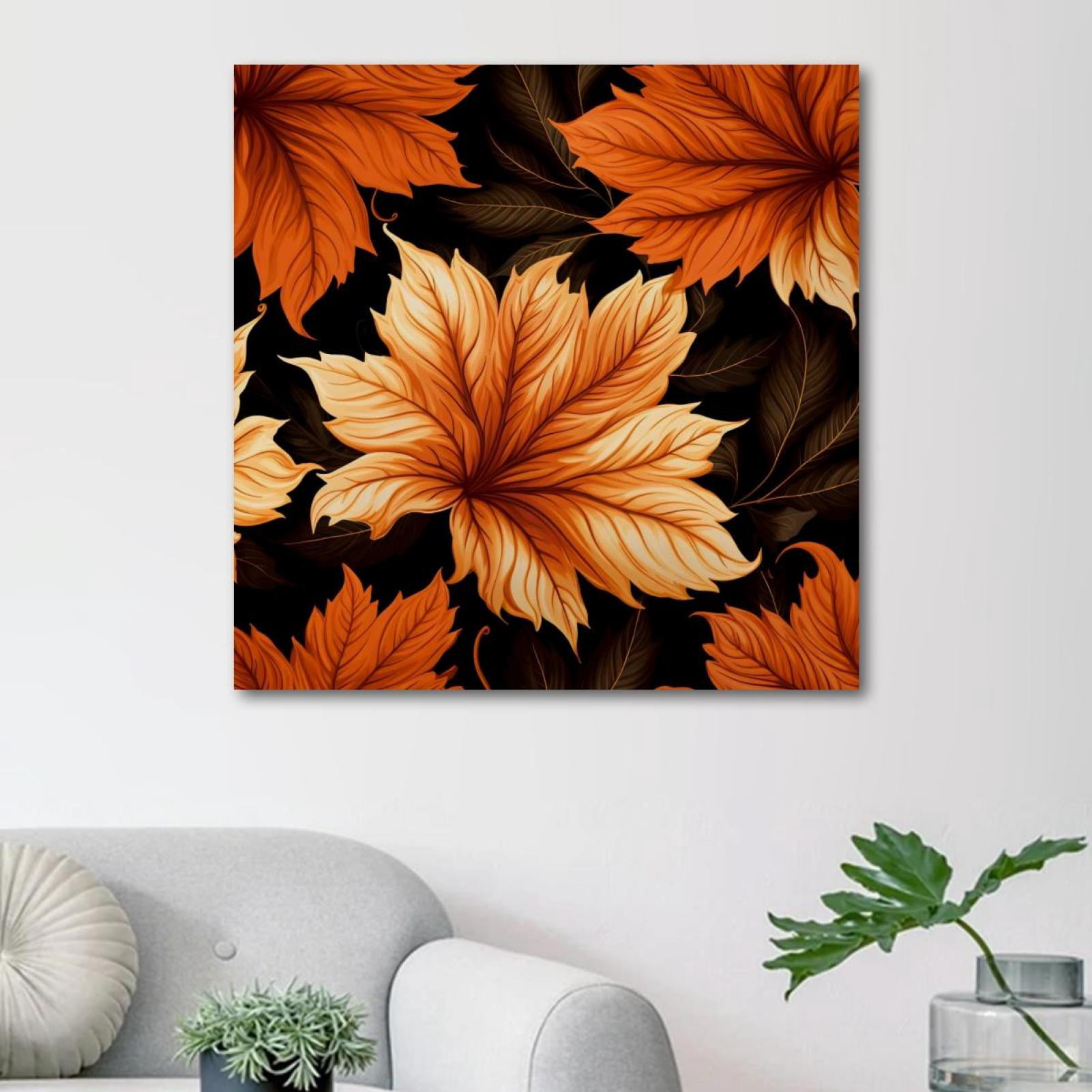 OWNSERIES Maple leaves Pattern Canvas Wall Art Paintings for Living ...