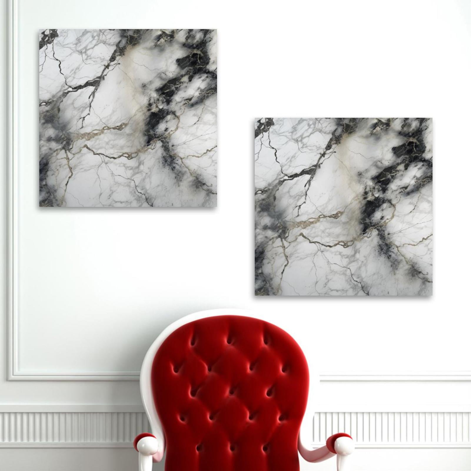 OWNSERIES Marble Pattern 2PC Canvas Wall Art Paintings for Living Room