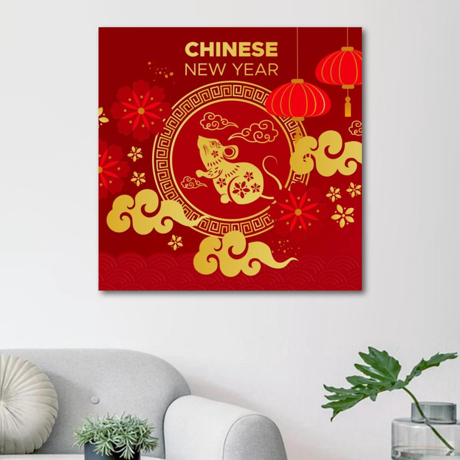 OWNSERIES Mouse Chinese New Year-01 Pattern Canvas Wall Art Paintings ...