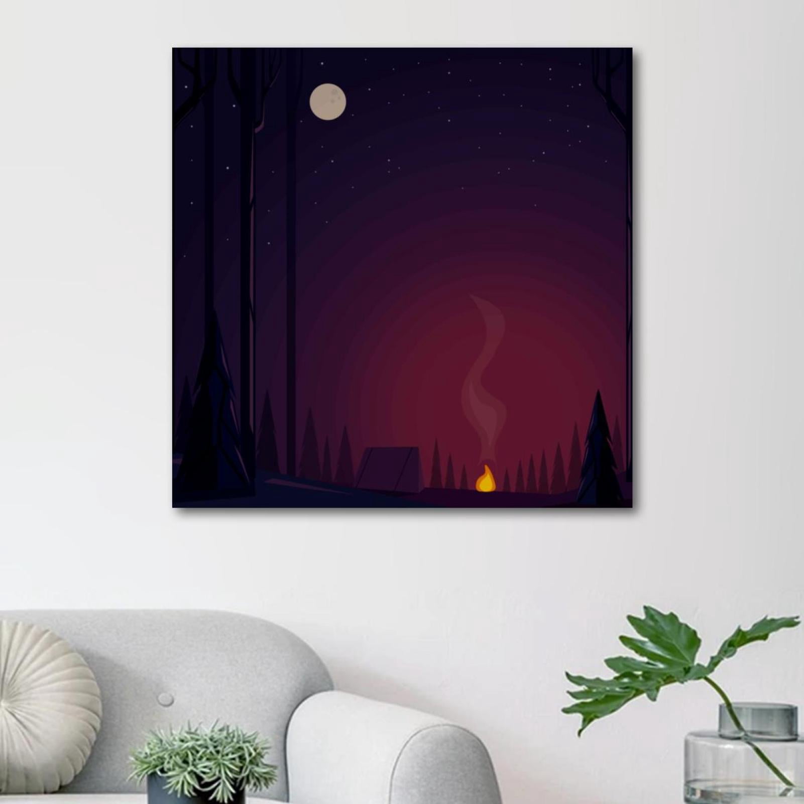 OWNSERIES Night Pattern Canvas Wall Art Paintings for Living Room ...