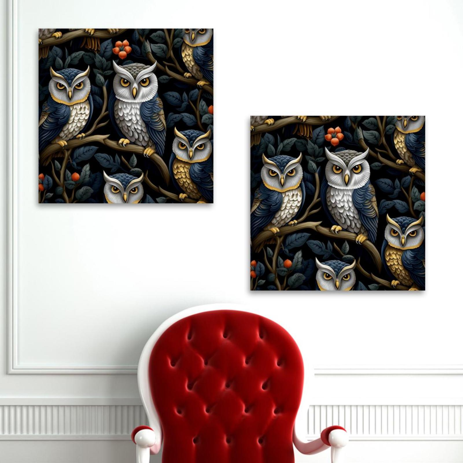 OWNSERIES Nighthawk Pattern 2PC Canvas Wall Art Paintings for Living ...