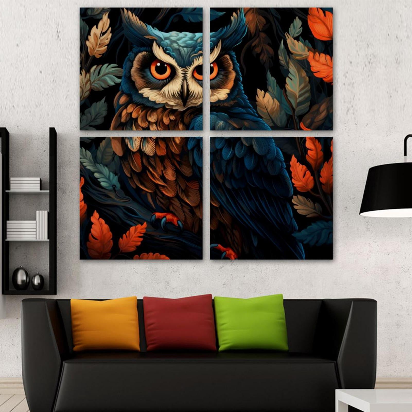 OWNSERIES Nighthawk Pattern 4PC Frameless Canvas Wall Art Paintings for ...