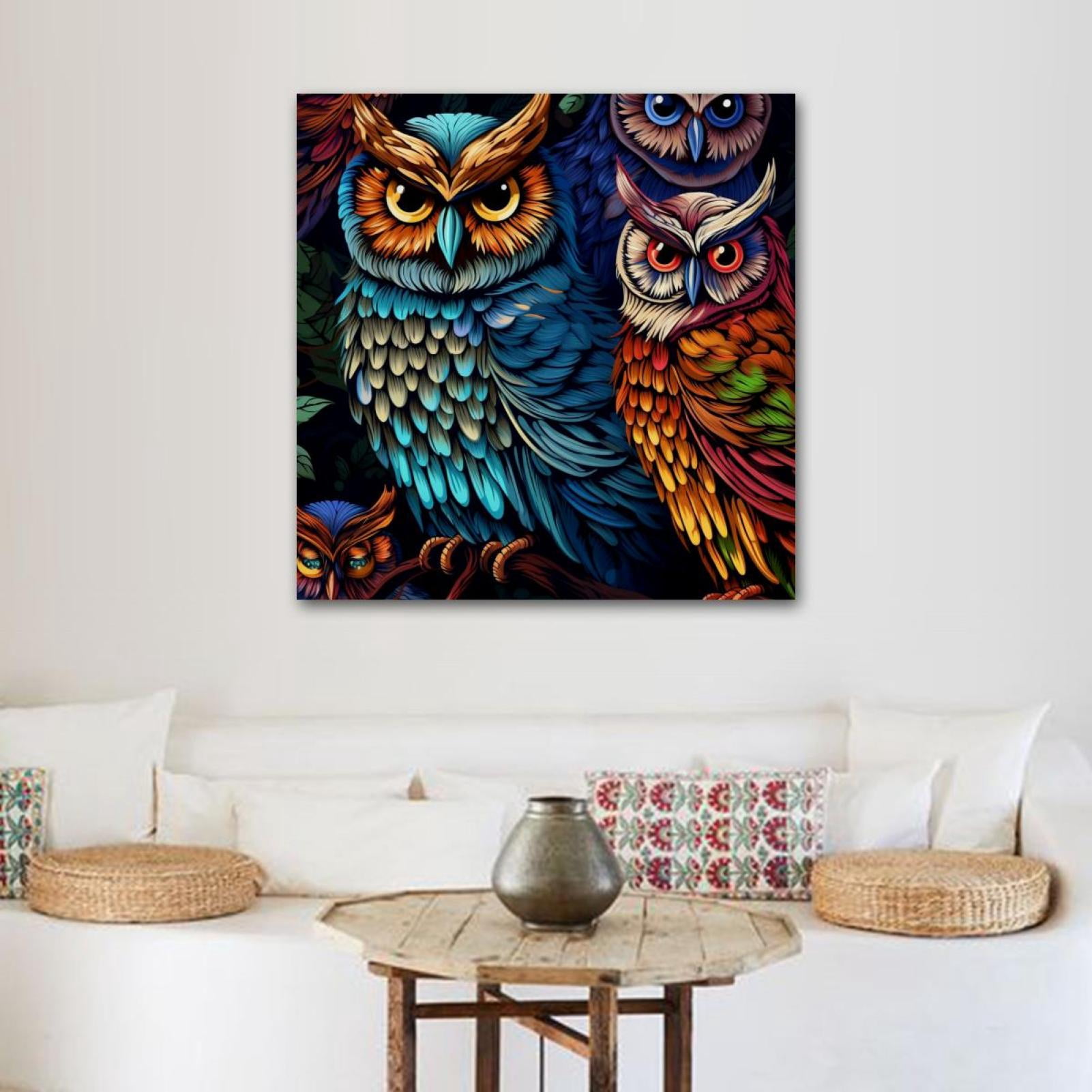 OWNSERIES Nighthawk Pattern Canvas Wall Art Paintings for Living Room ...