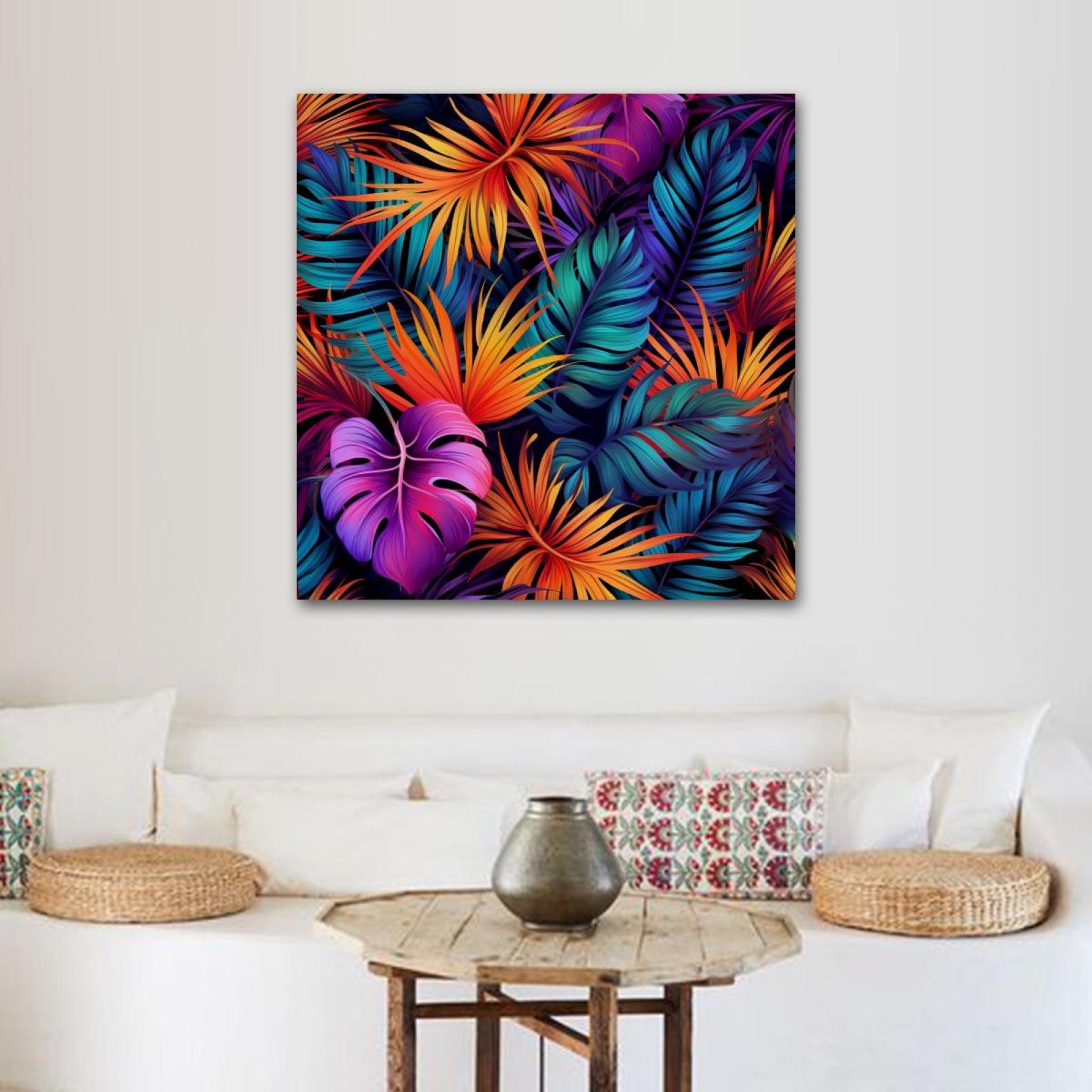 OWNSERIES Palm Leaves Pattern Canvas Wall Art Paintings for Living Room