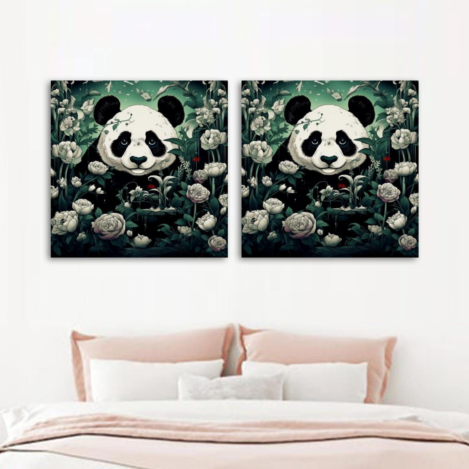OWNSERIES Panda Pattern 2PC Canvas Wall Art Paintings for Living Room ...