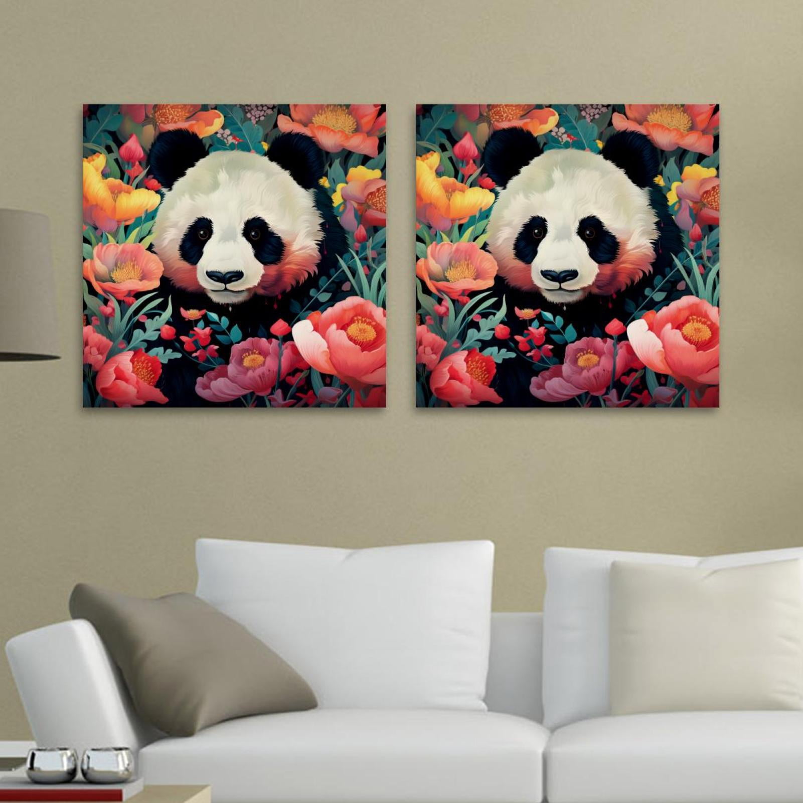 OWNSERIES Panda Pattern 2PC Canvas Wall Art Paintings for Living Room ...