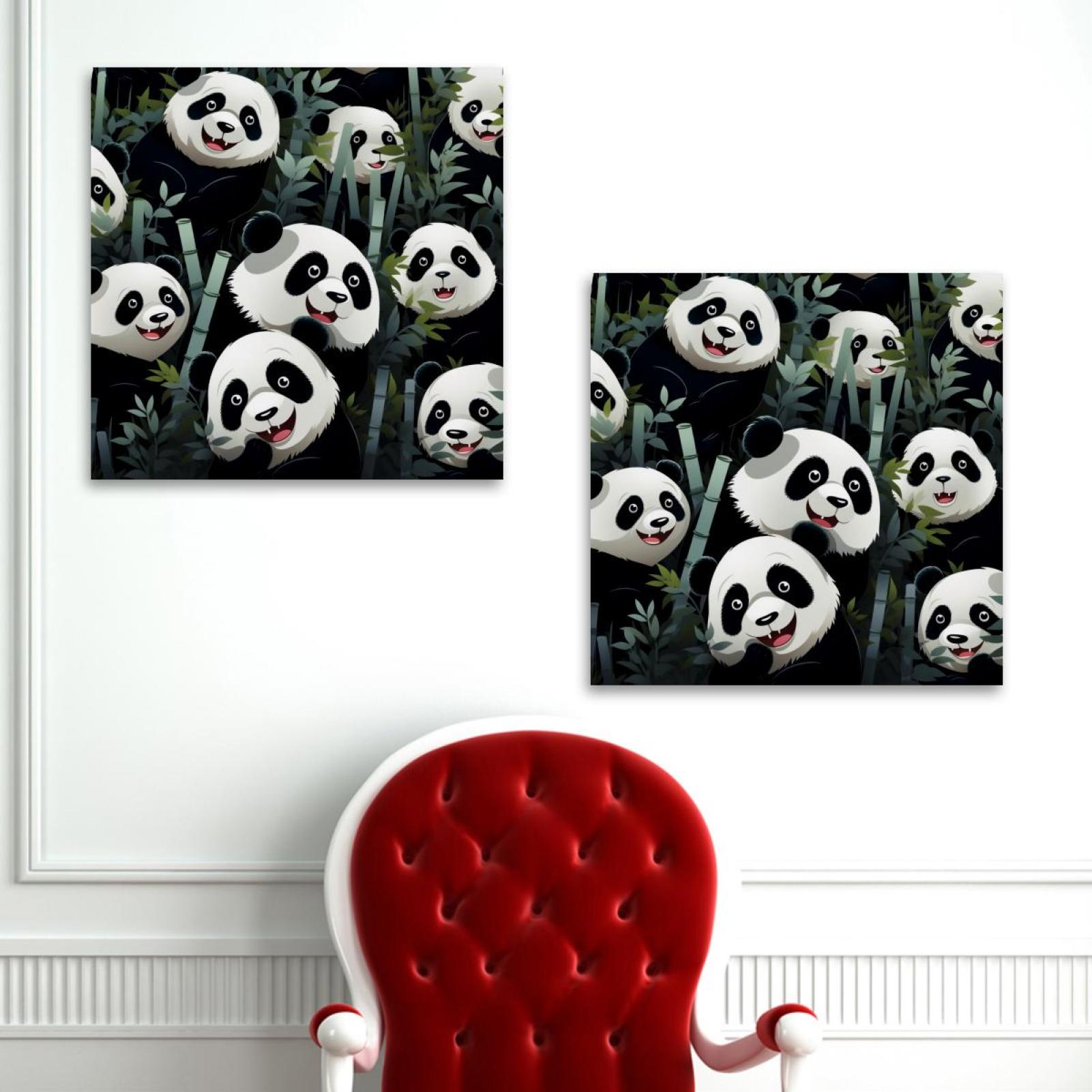 OWNSERIES Panda Pattern 2PC Canvas Wall Art Paintings for Living Room ...