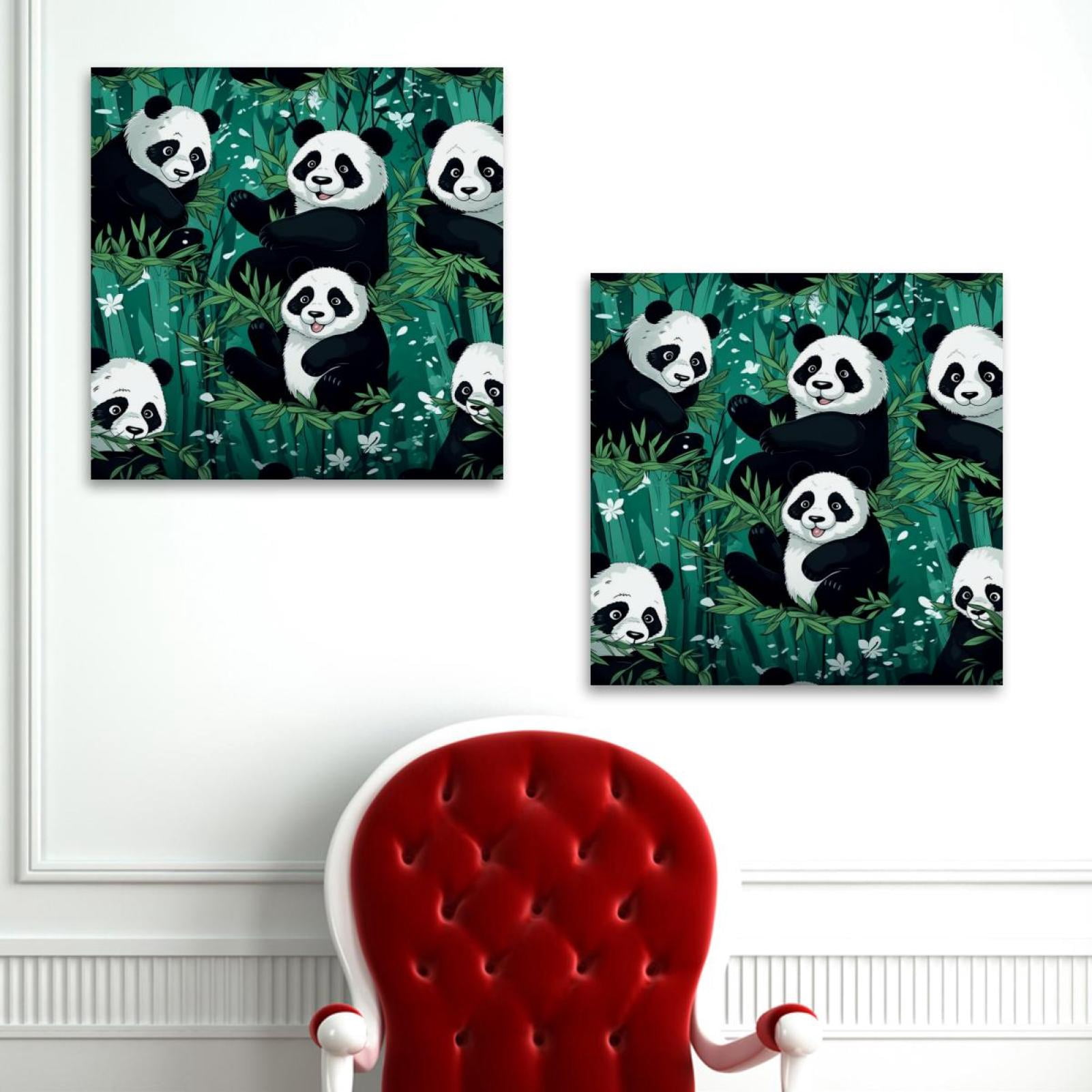 OWNSERIES Panda Pattern 2PC Canvas Wall Art Paintings for Living Room ...