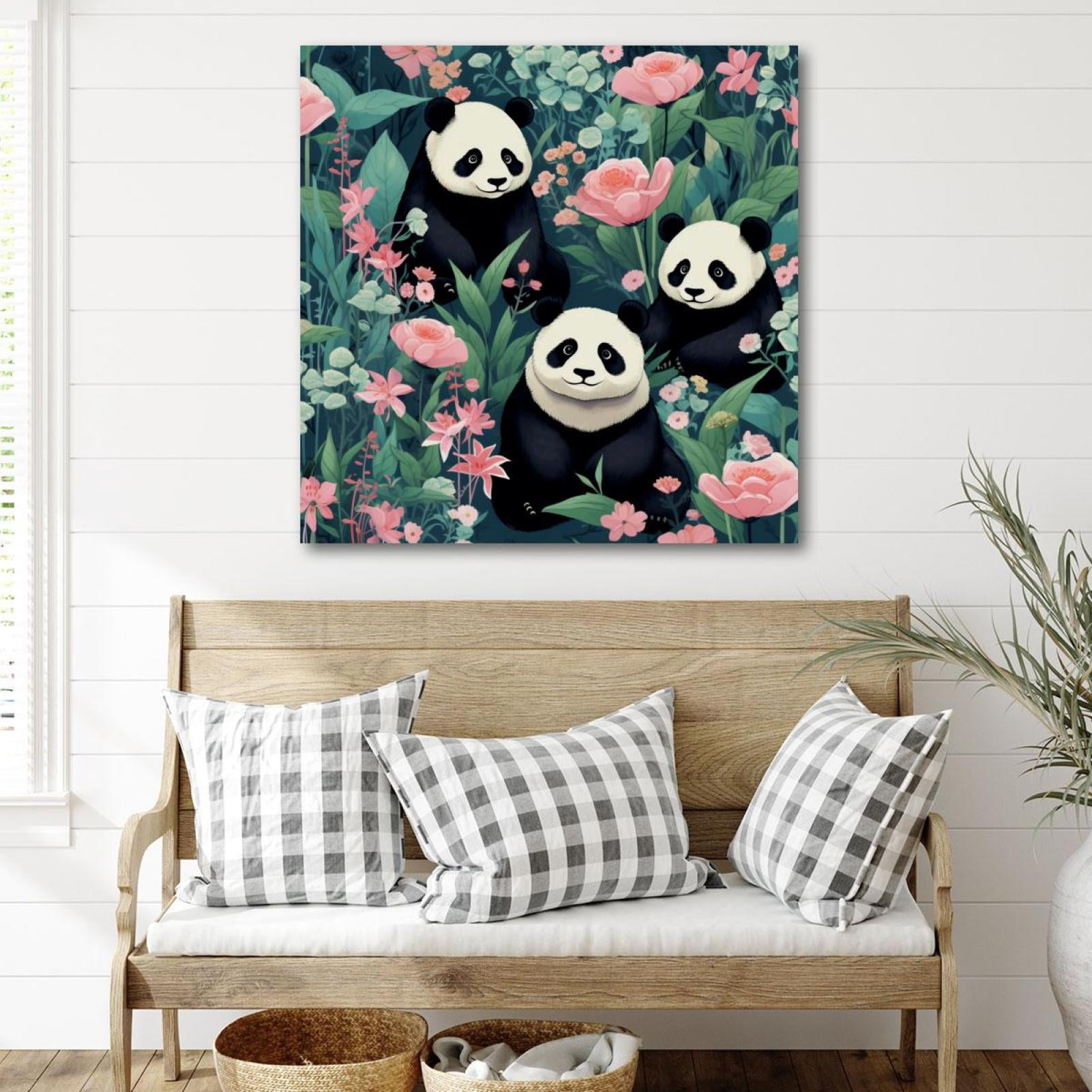 OWNSERIES Panda Pattern Canvas Wall Art Paintings for Living Room ...