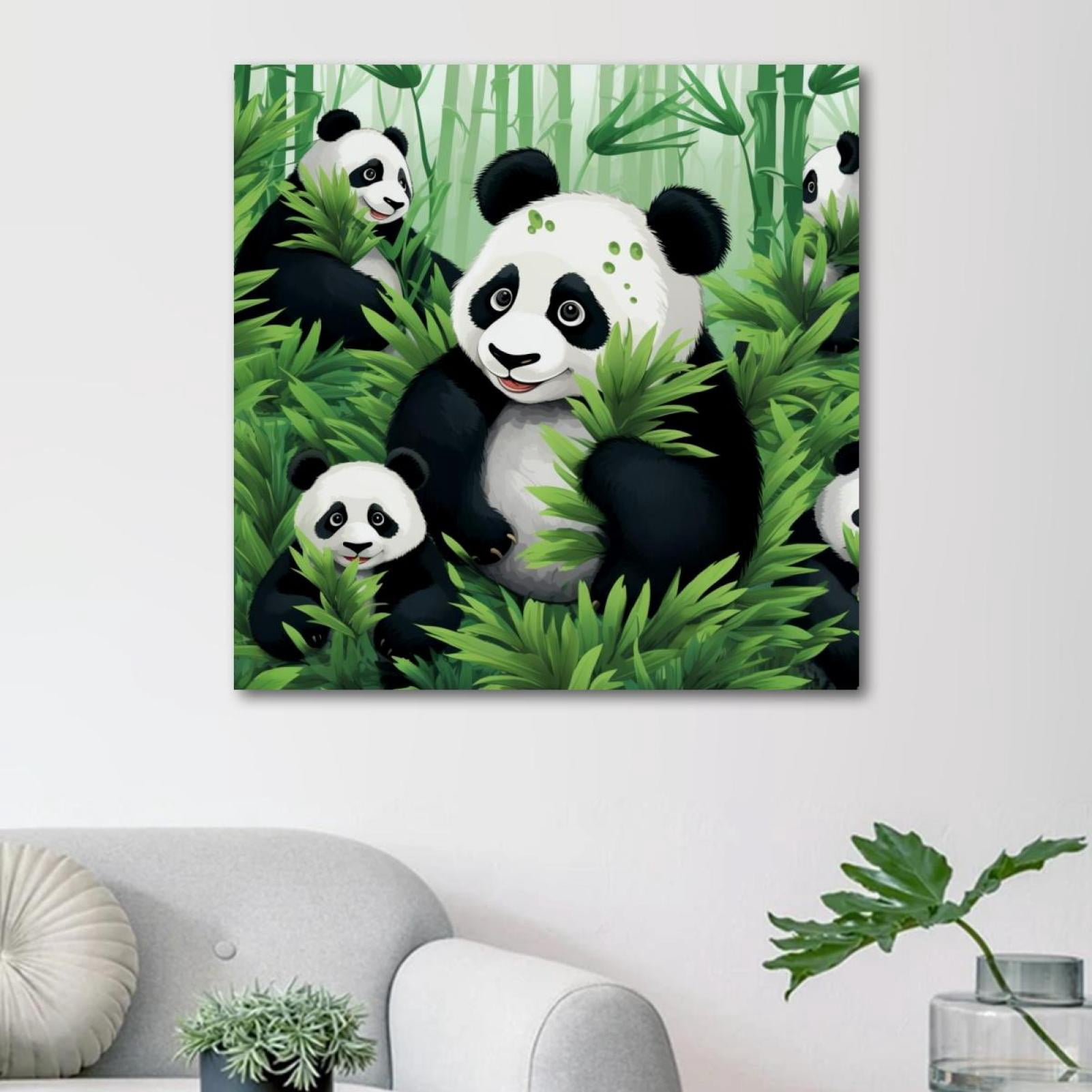 OWNSERIES Panda Pattern Canvas Wall Art Paintings for Living Room ...