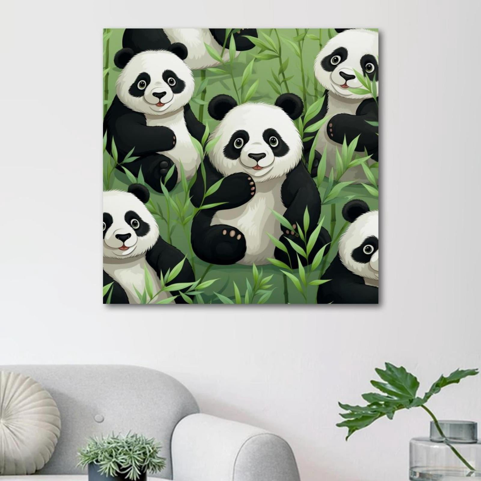 OWNSERIES Panda Pattern Canvas Wall Art Paintings for Living Room ...
