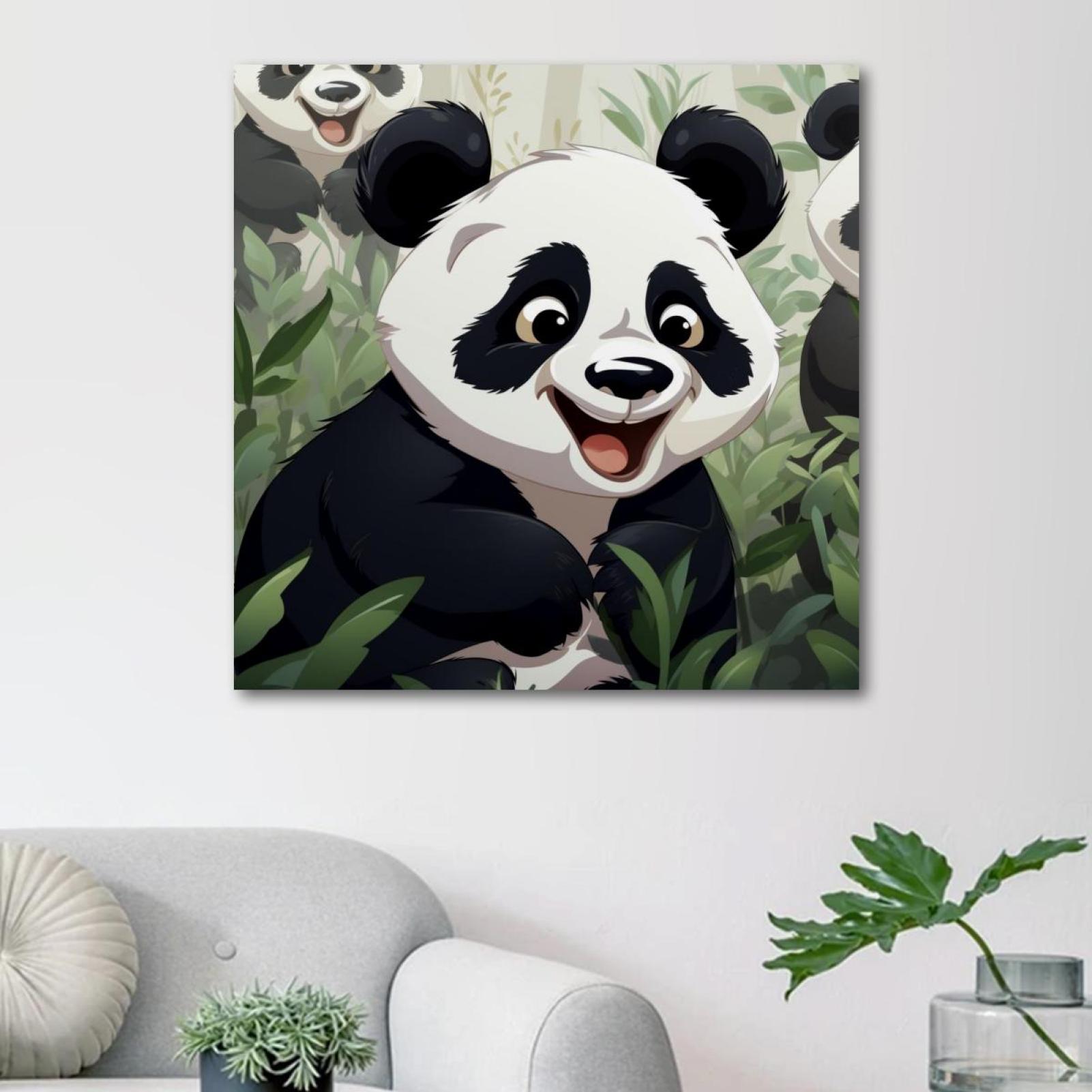 OWNSERIES Panda Pattern Canvas Wall Art Paintings for Living Room