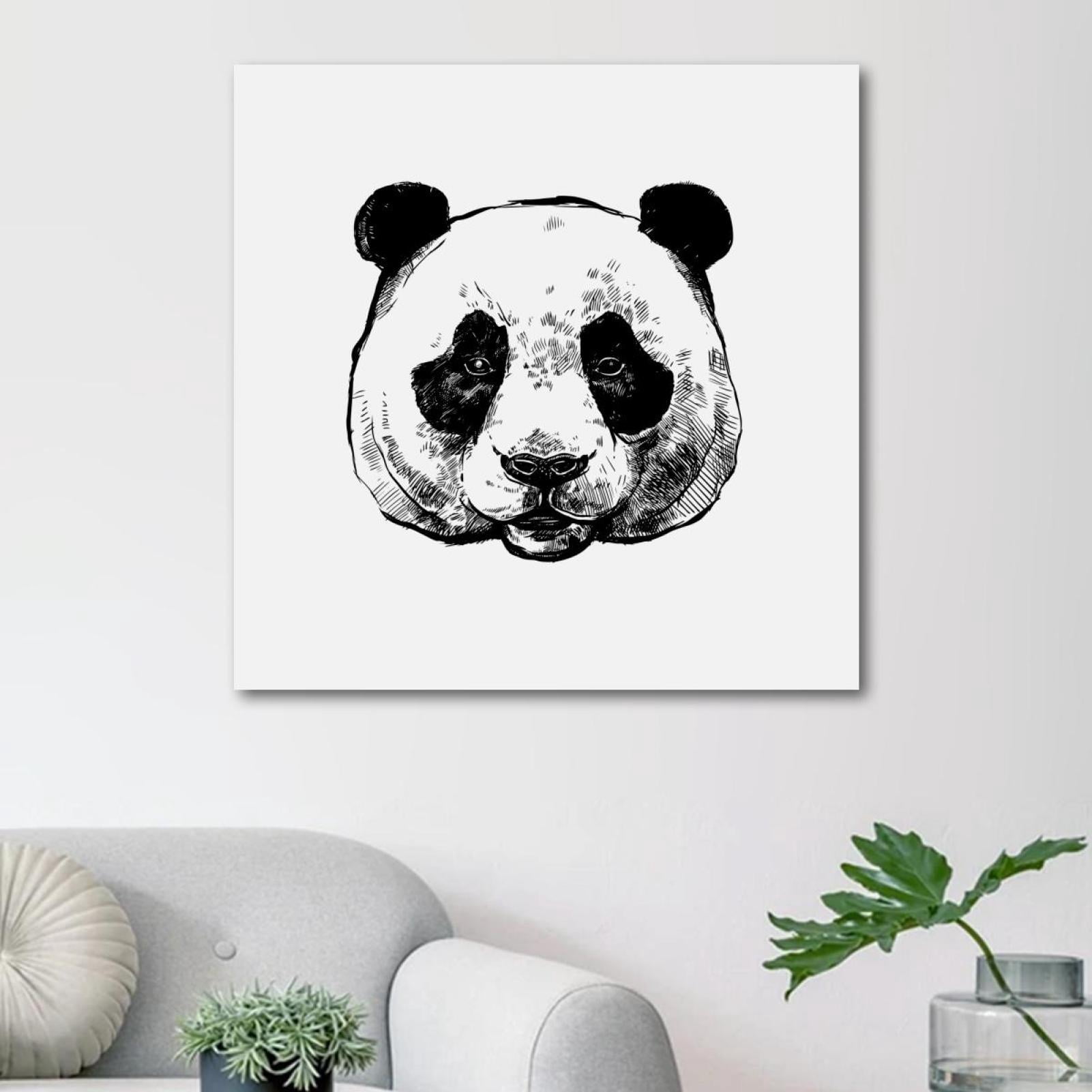 OWNSERIES Panda Sketch Portrait-01 Pattern Canvas Wall Art Paintings ...