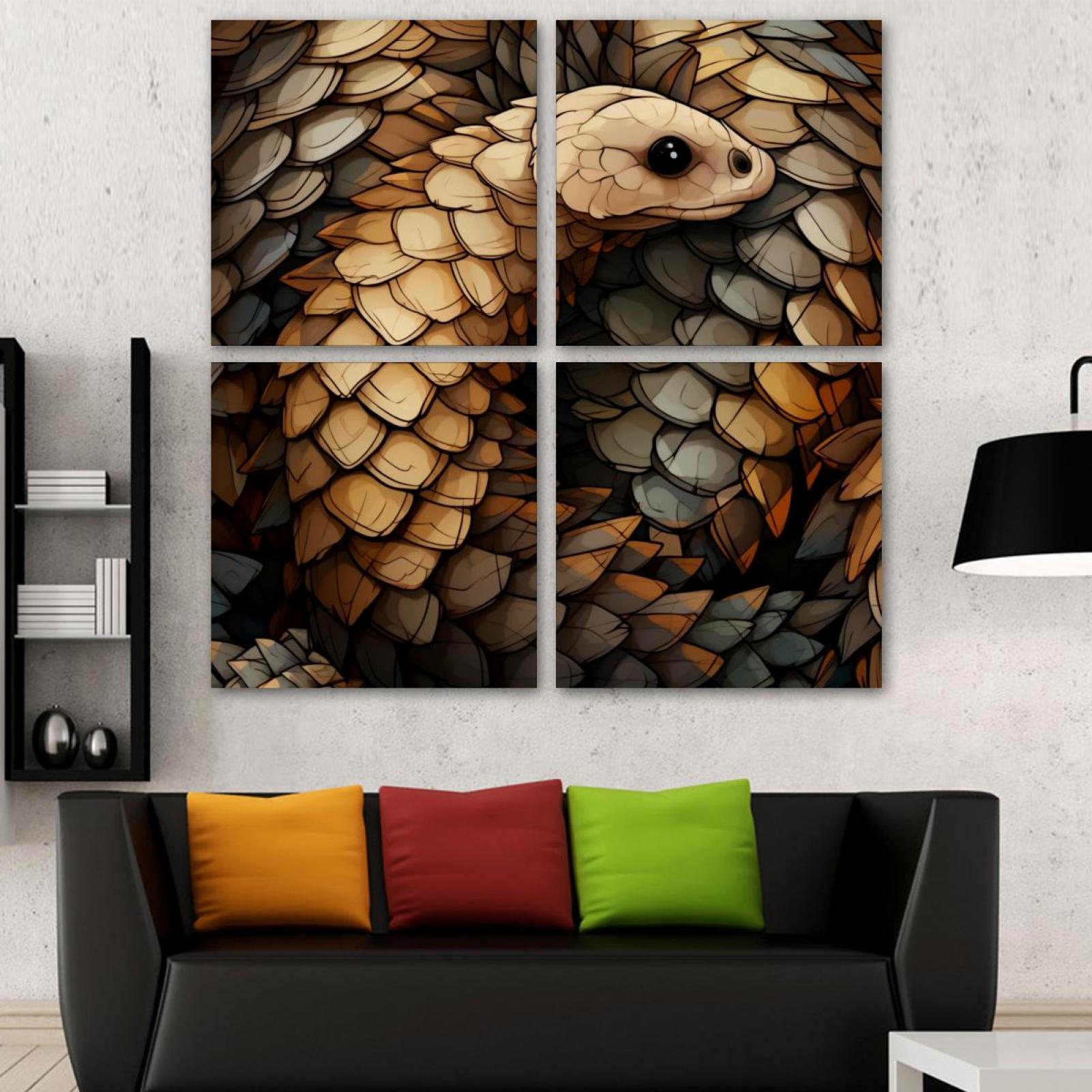 OWNSERIES Pangolin Pattern 4PC Frameless Canvas Wall Art Paintings for ...