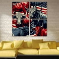 OWNSERIES Pattern of Animals with American Flag Pattern 4PC Frameless