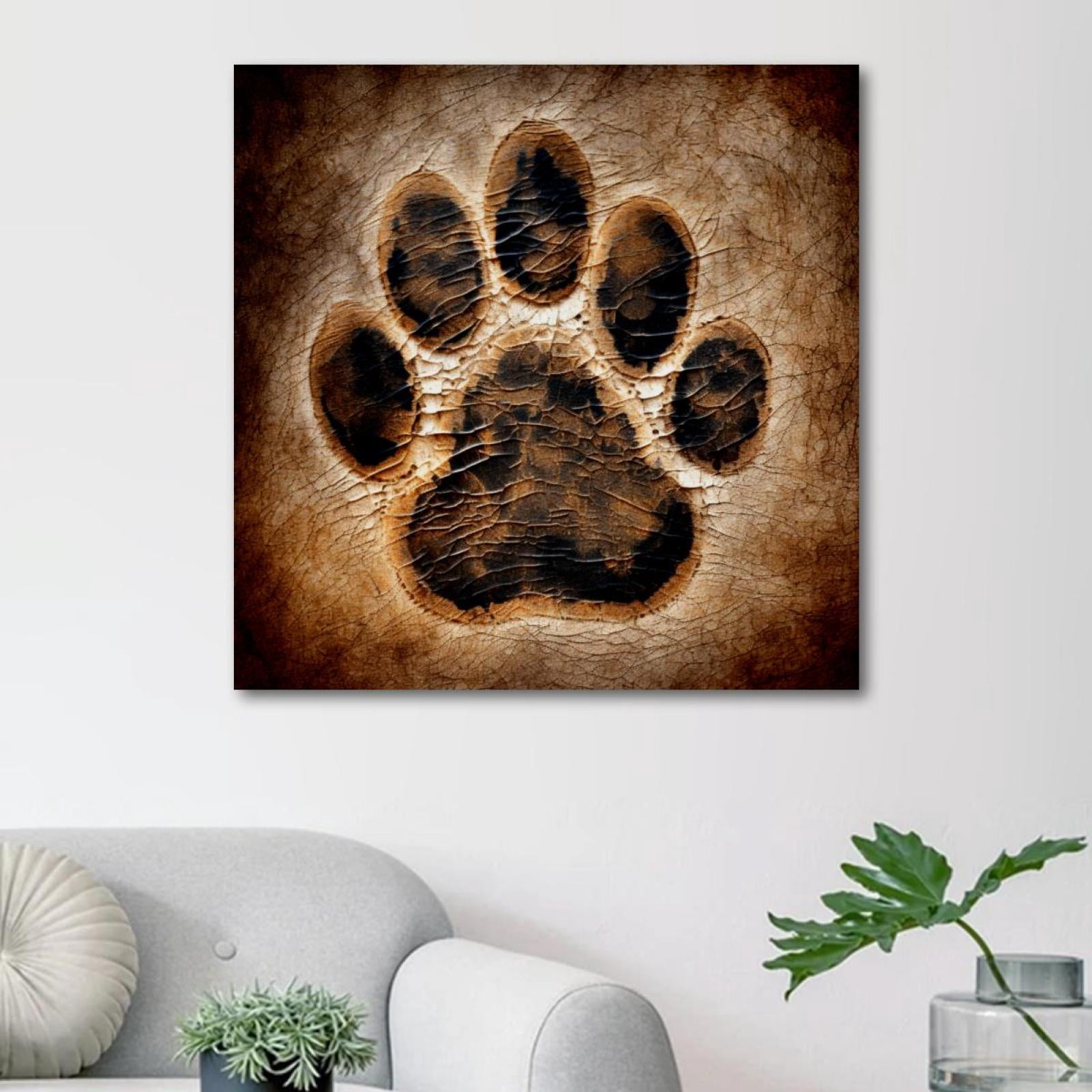 Paw Art Example OWNSERIES Paw Prints Pattern Canvas Wall Art Paintings for Living Room ...