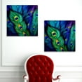 OWNSERIES Peacock Feather Pattern 2PC Canvas Wall Art Paintings for