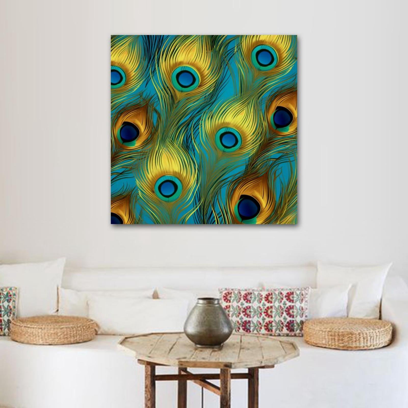 OWNSERIES Peacock Feather Pattern Pattern Canvas Wall Art Paintings for ...