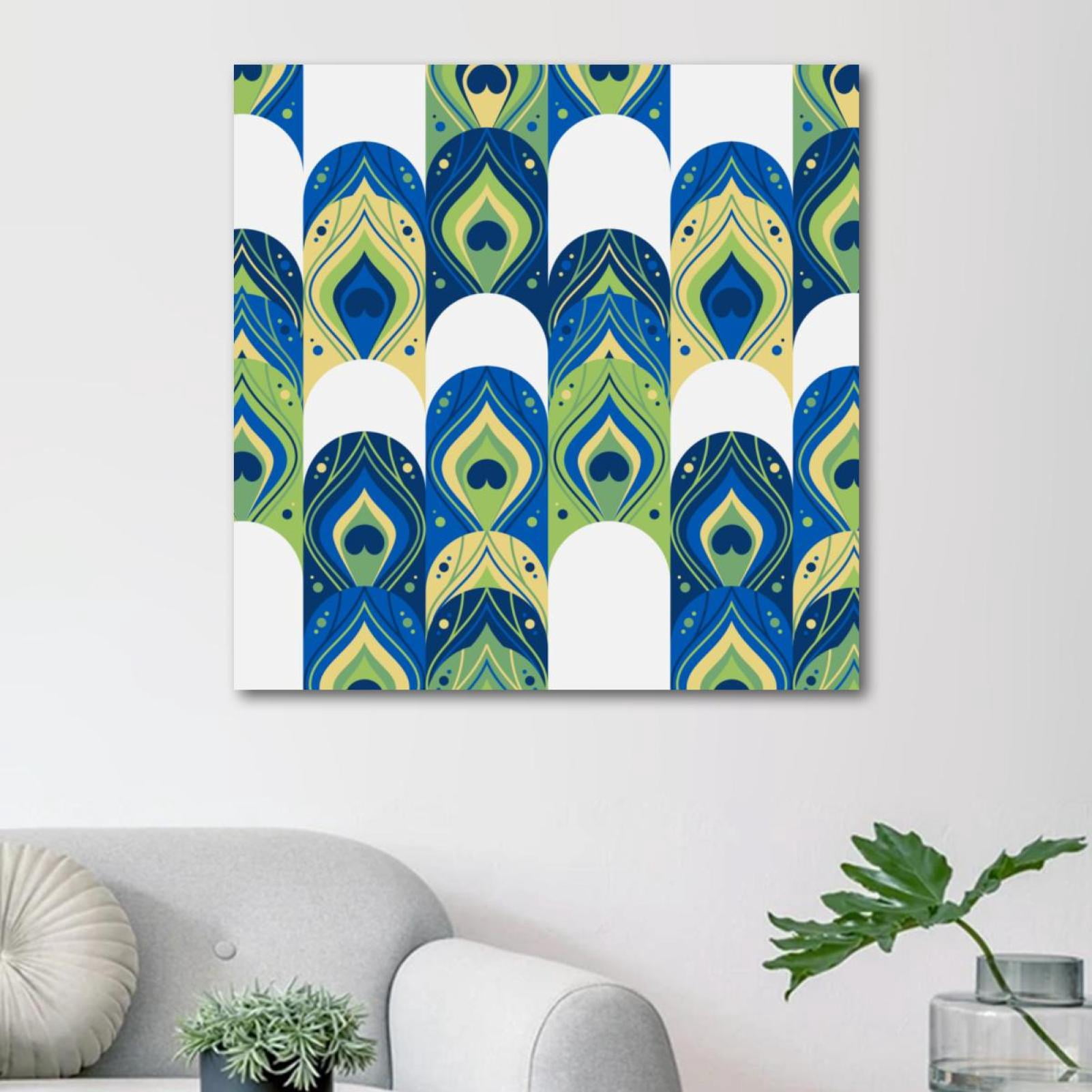 OWNSERIES Peacock Pattern Canvas Wall Art Paintings for Living Room ...