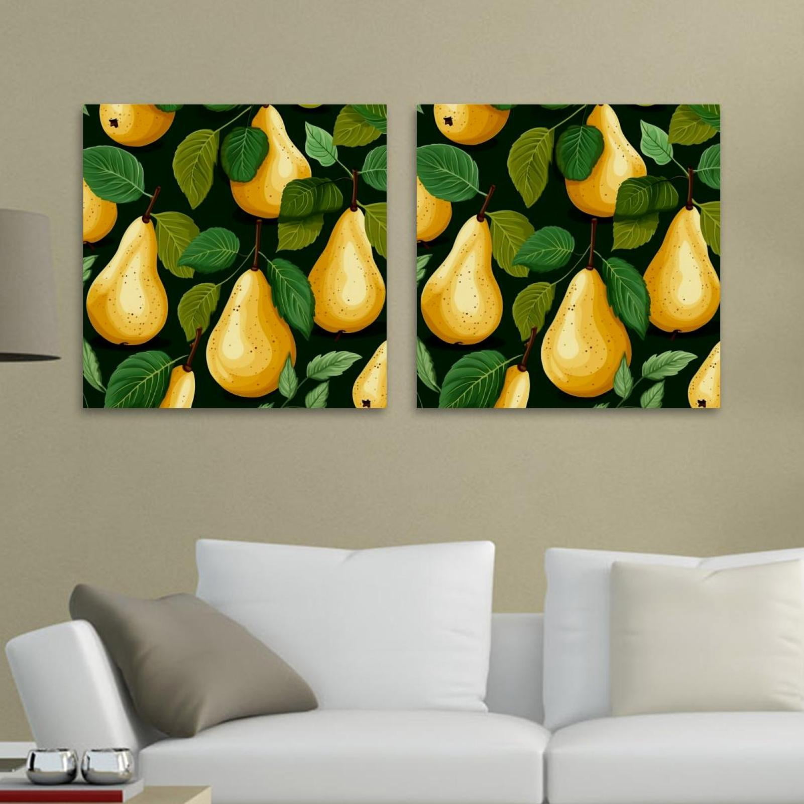 OWNSERIES Pear Pattern 2PC Canvas Wall Art Paintings for Living Room ...