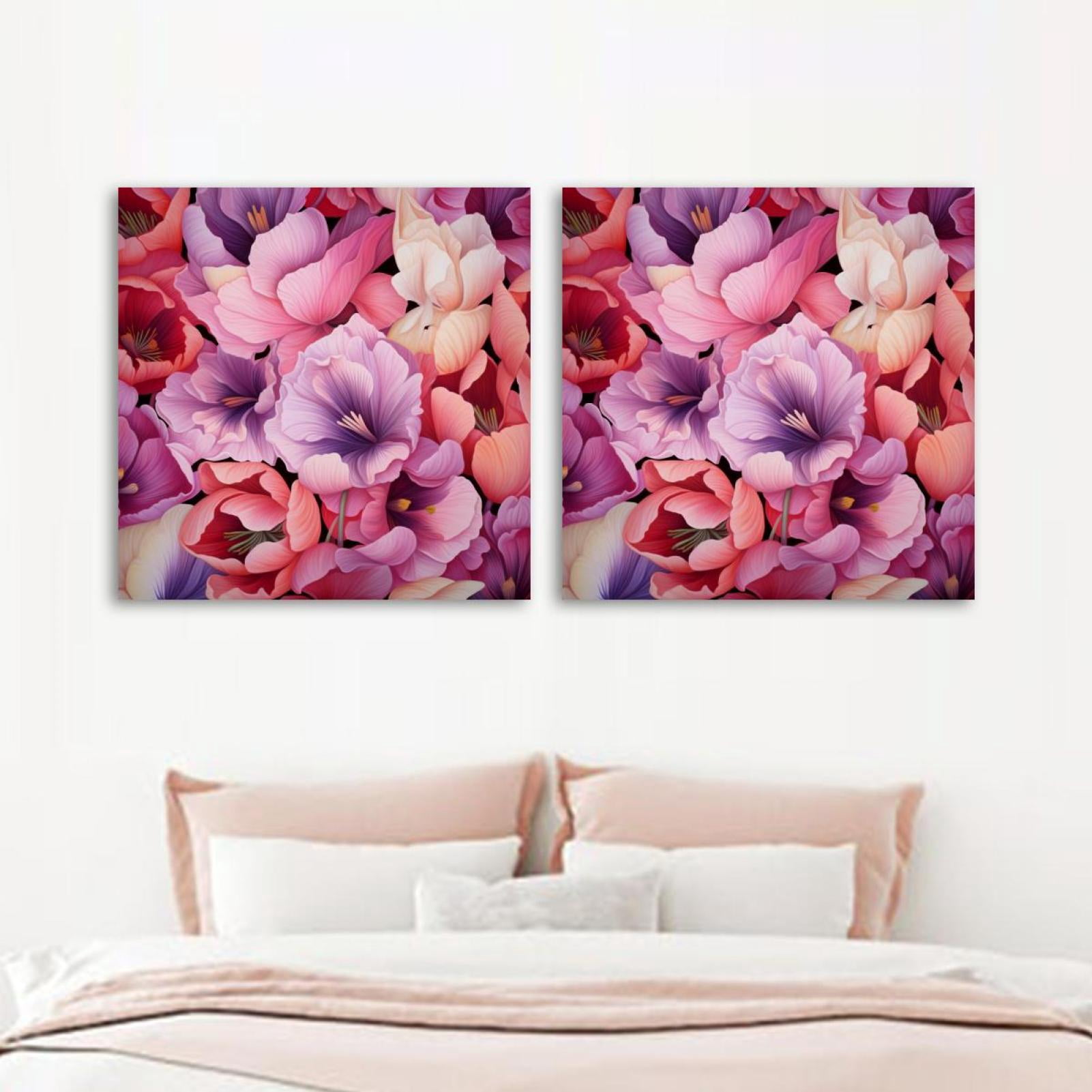 OWNSERIES Petals Flowers Pattern Pattern 2PC Canvas Wall Art Paintings ...