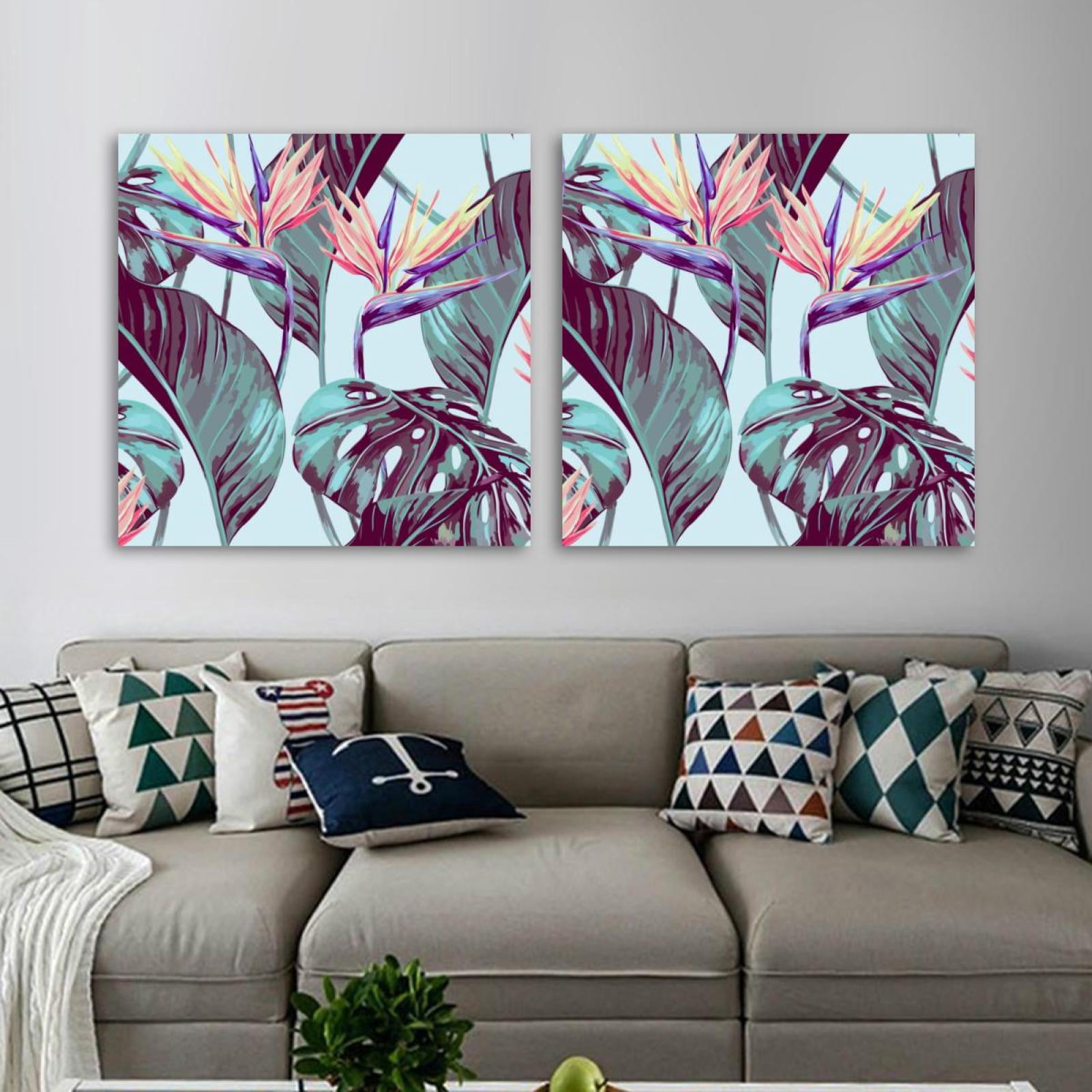 OWNSERIES Plant Pattern 2PC Canvas Wall Art Paintings for Living Room ...