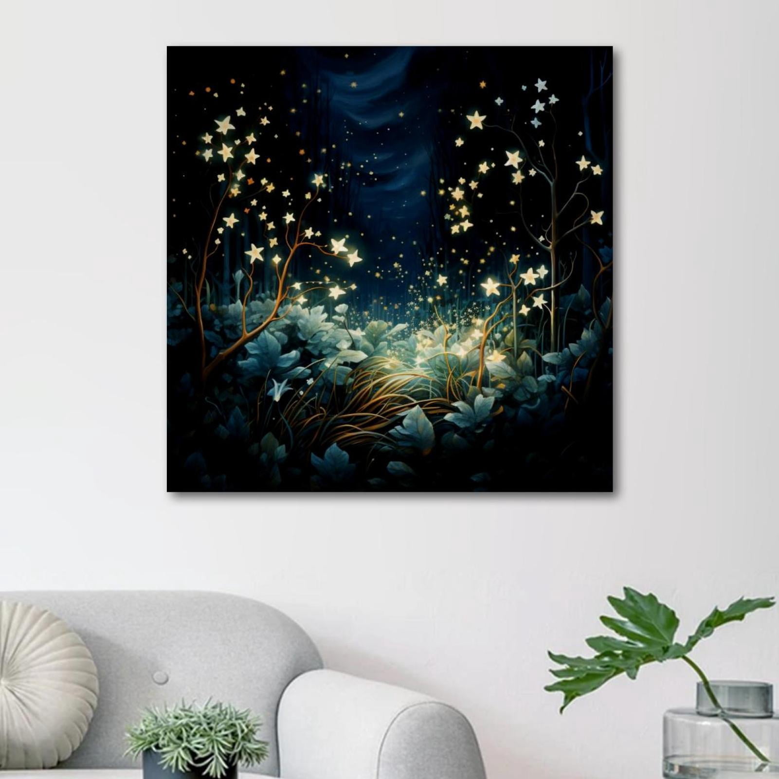 OWNSERIES Plants under the Stars Pattern Canvas Wall Art Paintings for ...