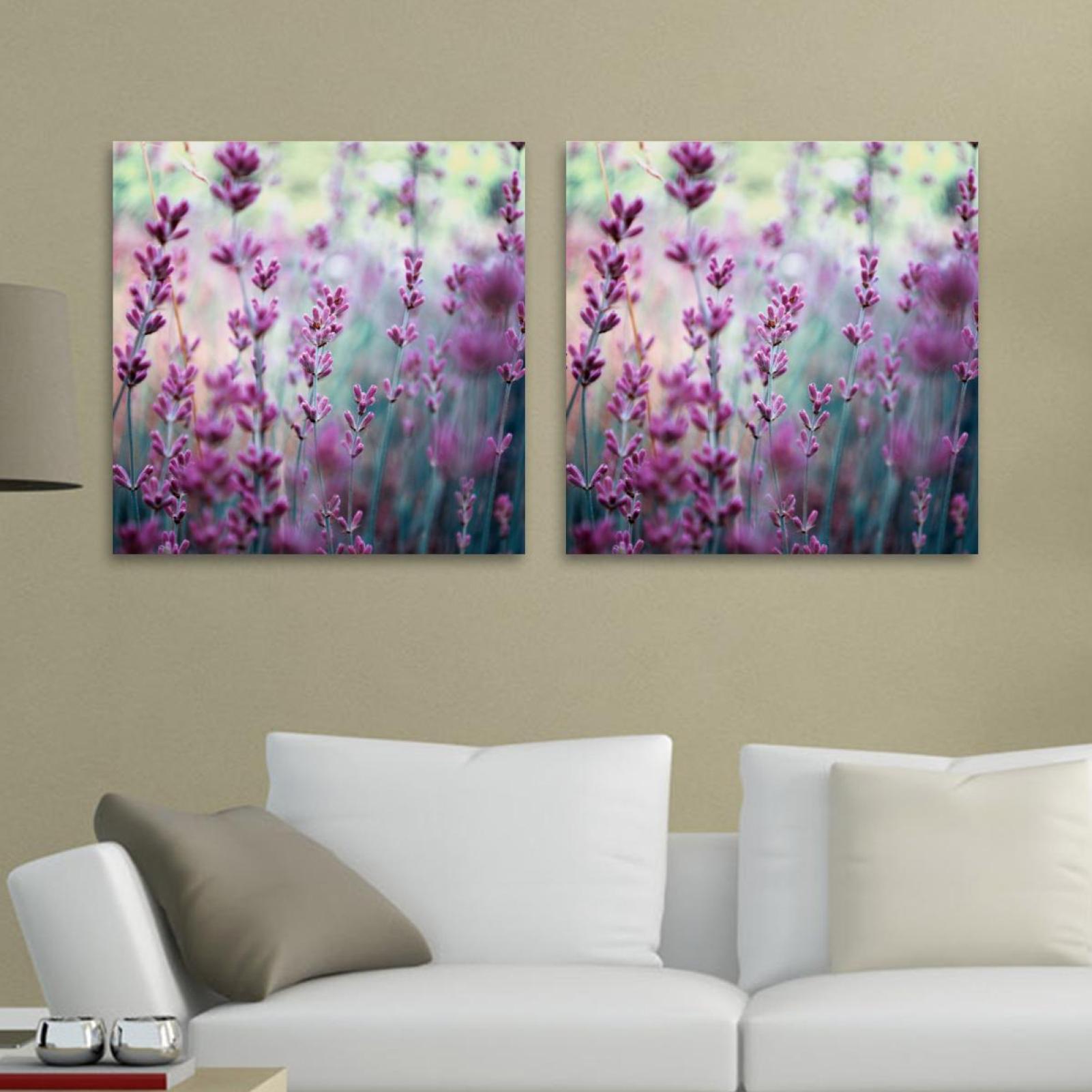OWNSERIES Purple Lavender Flowers Bloom Pattern 2PC Canvas Wall Art ...