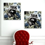 OWNSERIES Raccoon Pattern 2PC Canvas Wall Art Paintings for Living Room Canvas Frameless Print Wall Artworks Bedroom Decoration office Wall decor