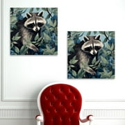 OWNSERIES Raccoon Pattern 2PC Canvas Wall Art Paintings for Living Room Canvas Frameless Print Wall Artworks Bedroom Decoration office Wall decor