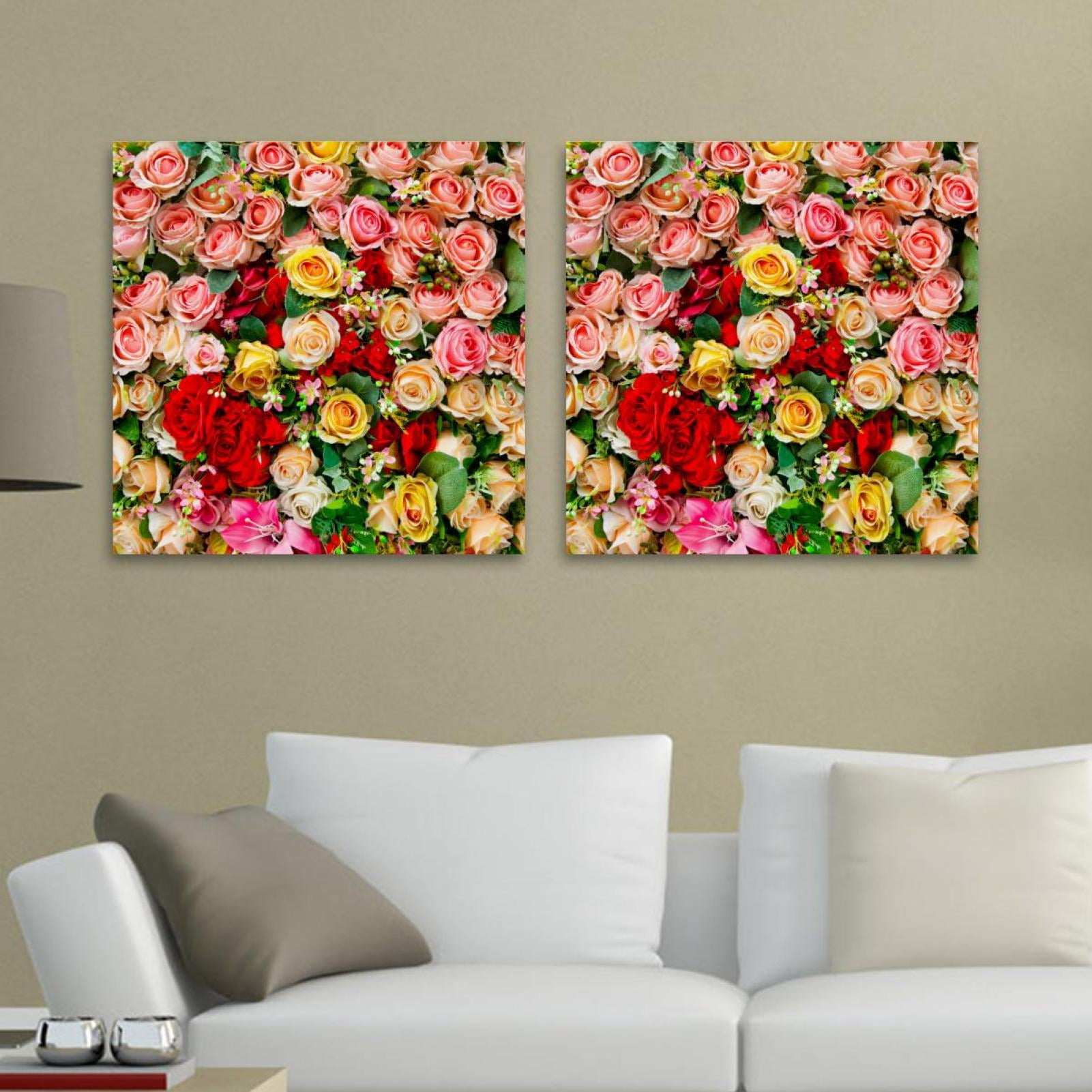 OWNSERIES Rose Pattern 2PC Canvas Wall Art Paintings for Living Room ...