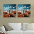 OWNSERIES Running Wild Horses Pattern 2PC Canvas Wall Art Paintings for