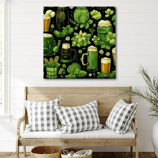 OWNSERIES ST Patrick's Day Pattern Canvas Wall Art Paintings for Living