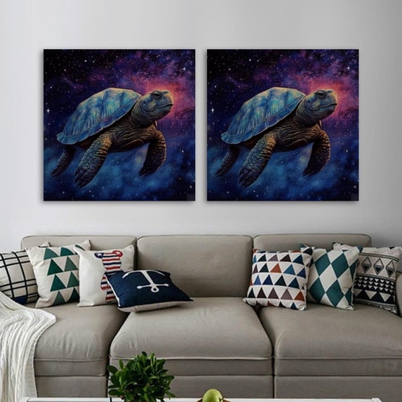 OWNSERIES Sea Turtle Pattern 2PC Canvas Wall Art Paintings for Living Room - Canvas Framed Print Wall Artworks Bedroom Decoration Office Wall Decor