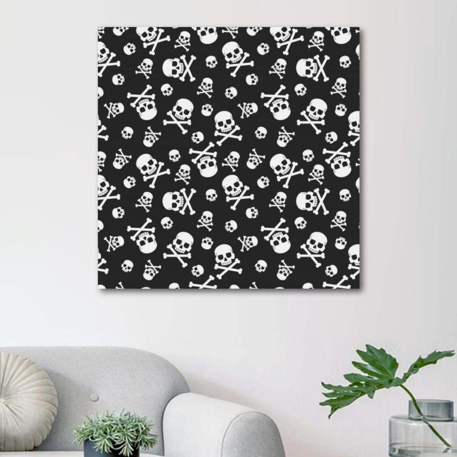 OWNSERIES Skull Crossbones Pattern Canvas Wall Art Paintings for Living ...