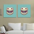 OWNSERIES Small Teeth Pattern 2PC Canvas Wall Art Paintings for Living