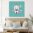 OWNSERIES Small Teeth Pattern Canvas Wall Art Paintings for Living Room