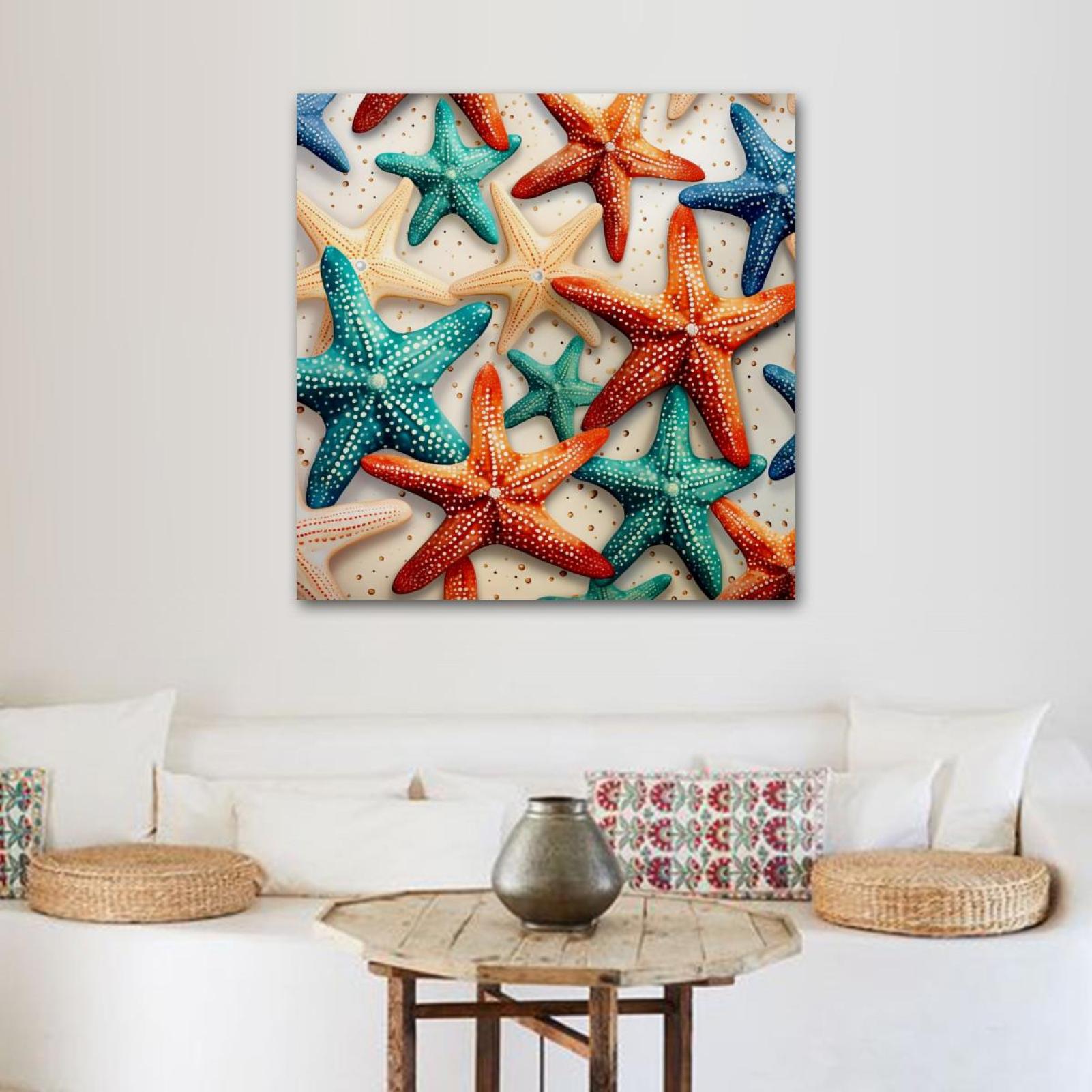 OWNSERIES Starfish Pattern Pattern Canvas Wall Art Paintings for Living