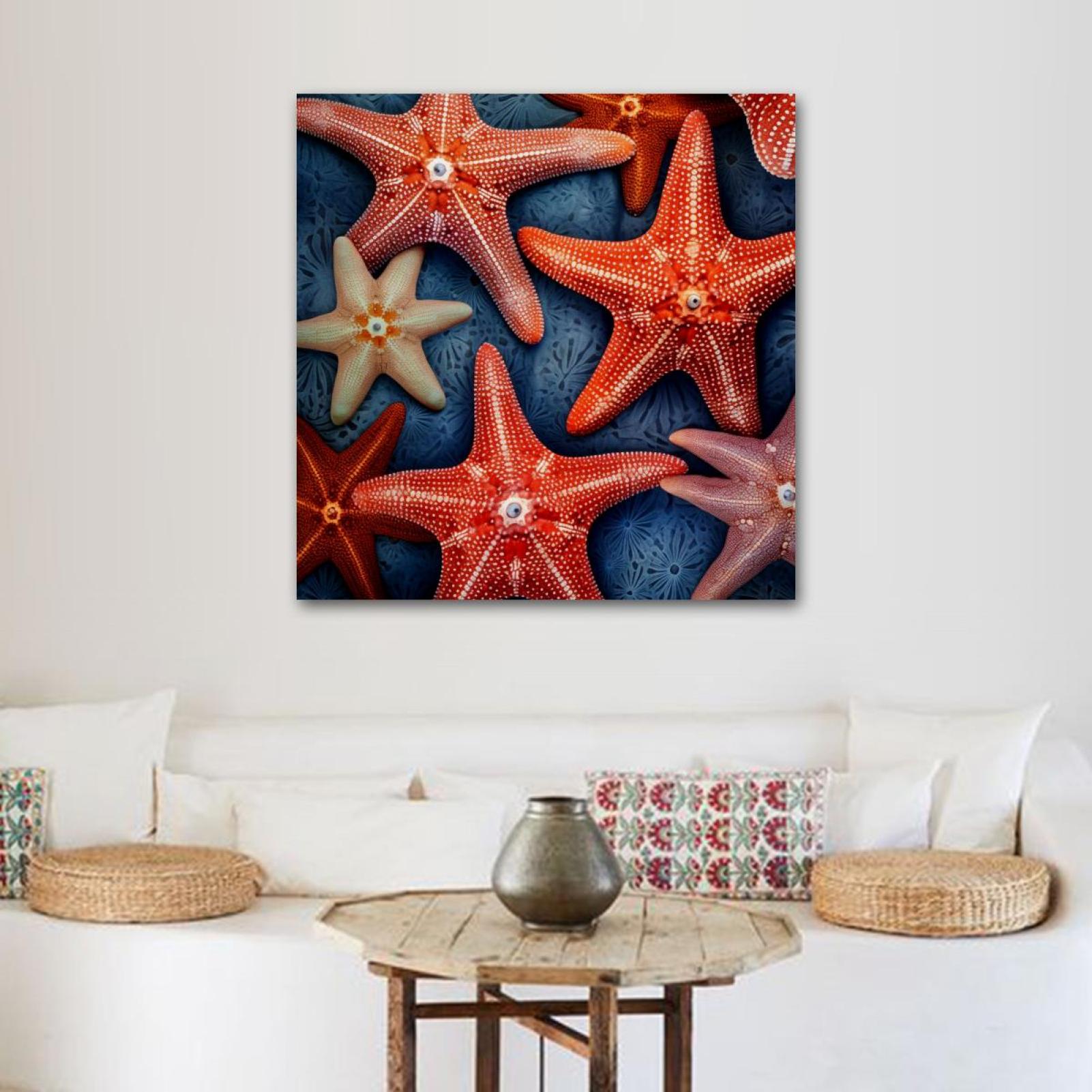 OWNSERIES Starfish Pattern Pattern Canvas Wall Art Paintings for Living ...