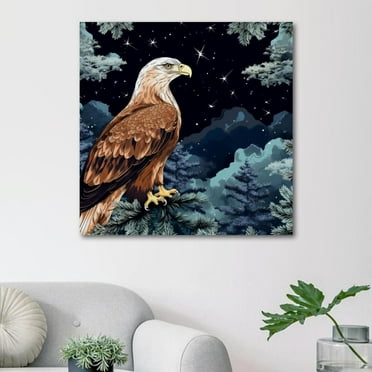 OWNSERIES Starry Eagle Pattern Canvas Wall Art Paintings for Living Room Canvas Frameless Print Wall Artworks Bedroom Decoration