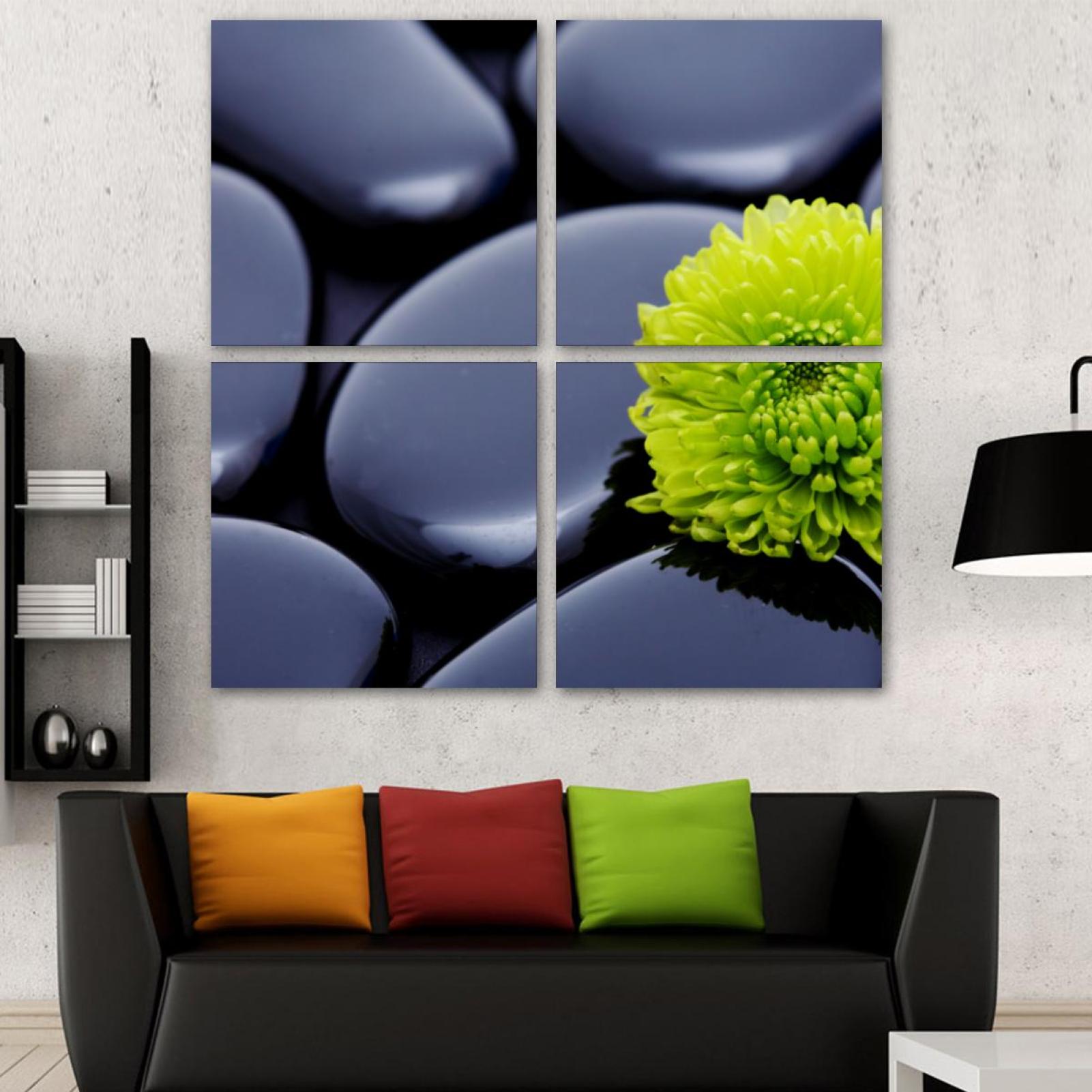 OWNSERIES Ston Zen Pattern 4PC Frameless Canvas Wall Art Paintings for ...