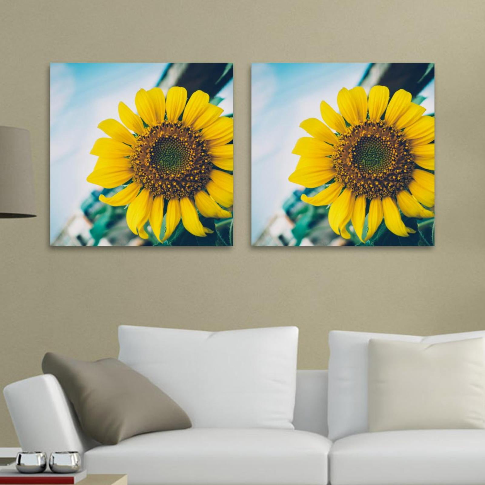 OWNSERIES Summer Sunflower Plant Pattern 2PC Canvas Wall Art Paintings ...