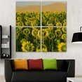 OWNSERIES Sunflower Plant Nature Desert Pattern 4PC Frameless Canvas